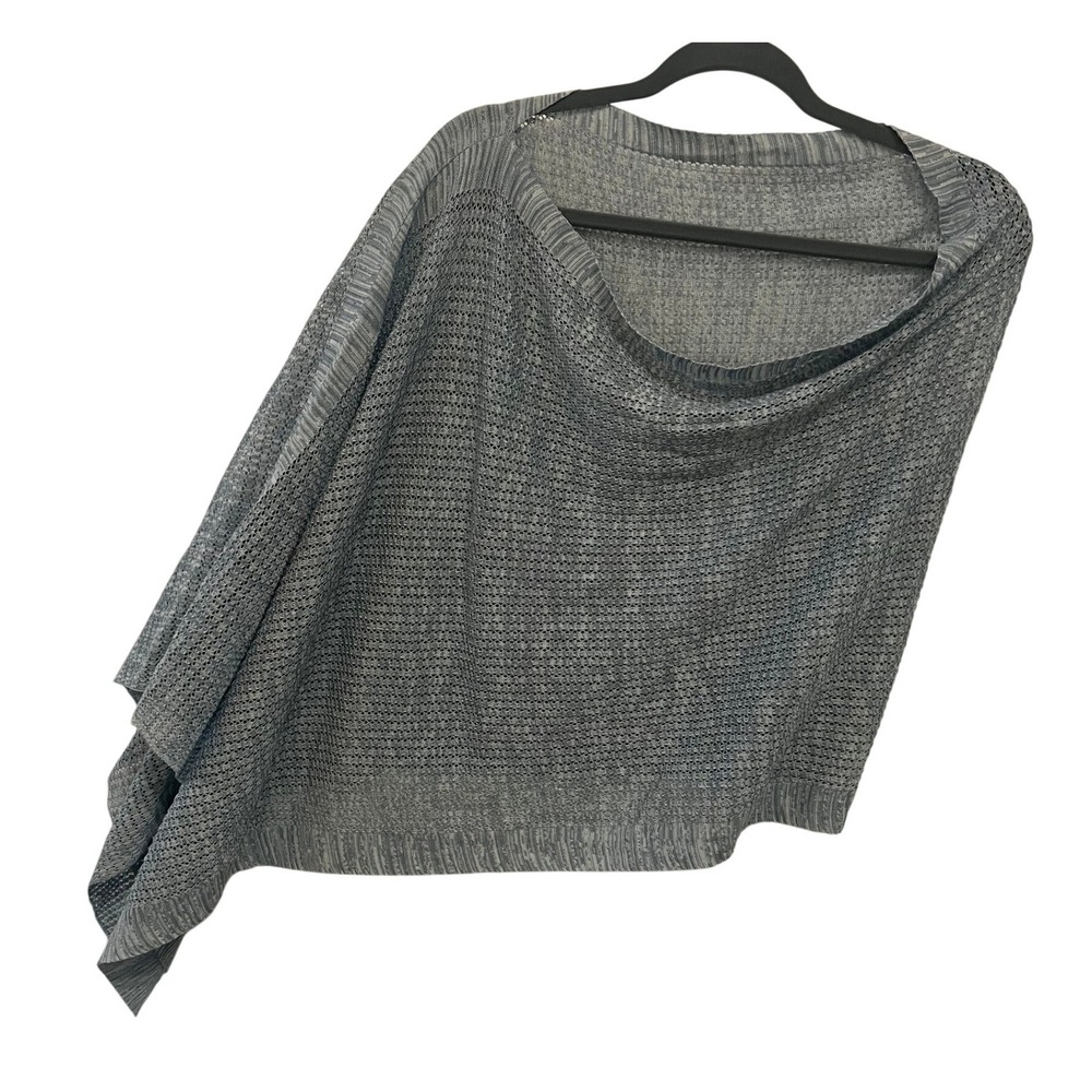 Kerisma Poncho Women OS Blue Excellent Asymmetrical Open Knit M3190 1659